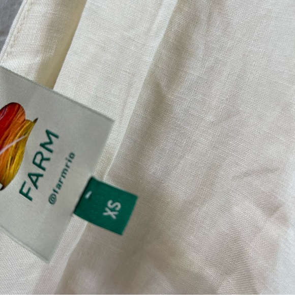 Farm Rio Knotted Cut Out Linen Midi Dress Size XS - Picture 4 of 5